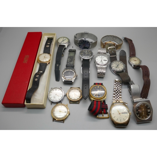 968 - A collection of gentleman's wristwatches including boxed Smiths, Ingersoll, Timex, Sekonda, Bulova A... 