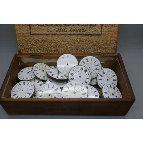 990 - A collection of pocket watch movements with dials