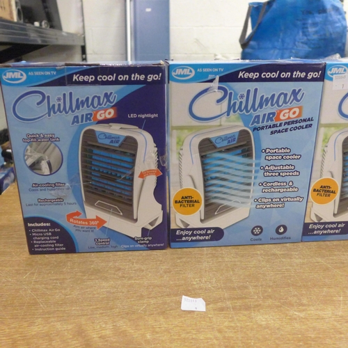 2077 - 3 Chillmax AirGo portable personal space coolers - unused