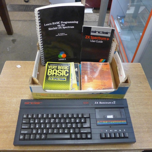 2087 - A Sinclair keyboard 12x Spectrum x2, plus a box of manuals