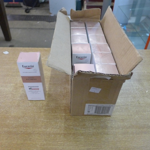 2090 - A box of 12 Eucerin Anti-Pigment cream - box opened by sale room staff - unused