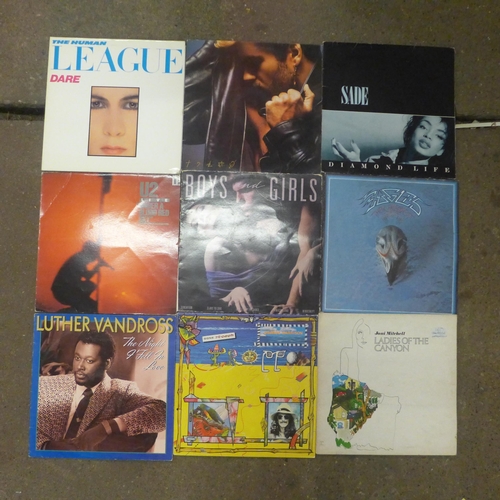 2106 - A box of approx. 130 records from 1960s/70s & 80s - pop, rock, soul and new wave