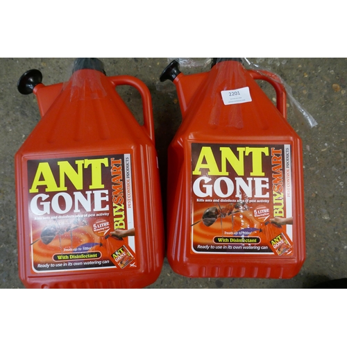 2201 - 2 x 5 litre containers of Ant Gone