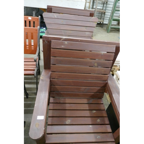 2230 - Dark wood garden love seat