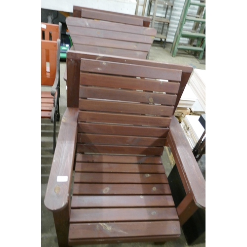 2230 - Dark wood garden love seat