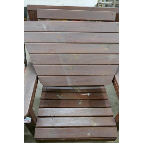 2230 - Dark wood garden love seat