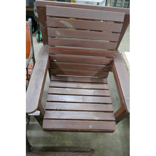 2230 - Dark wood garden love seat