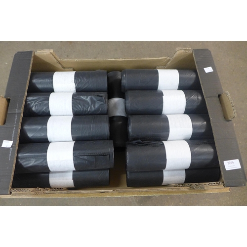 2264 - A box of approx. 15 rolls of black waste bags