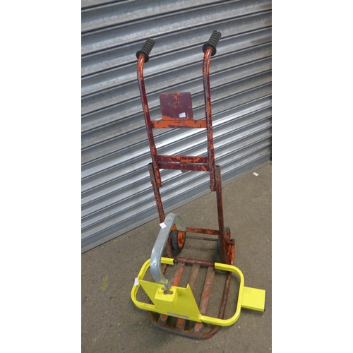 2265 - A sack trolley and wheel lock with keys