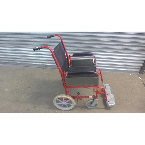 2279 - A metal hostess trolley and a small wheel wheelchair