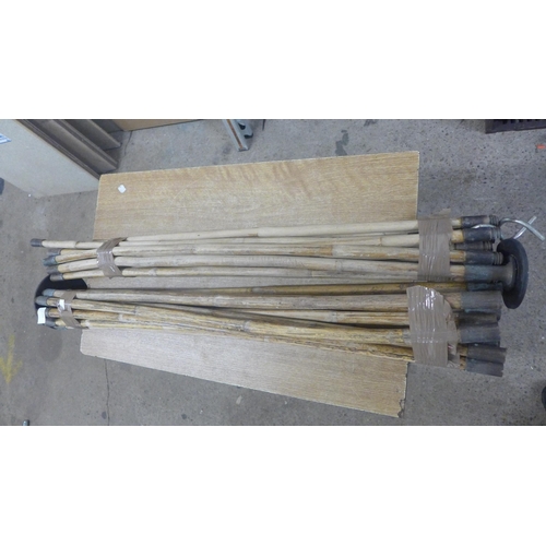 2333 - 2 Sets of bamboo and brass drain rods (approx. 18 poles)