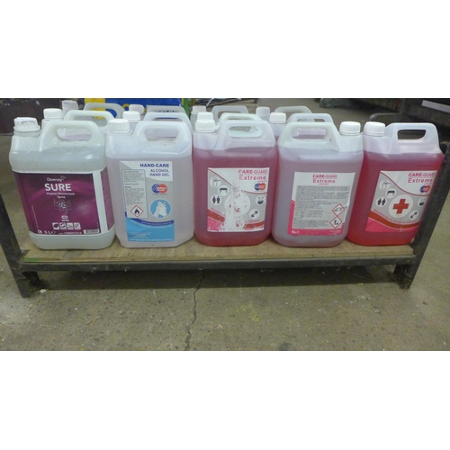 2357 - 13 5-litre bottles of assorted cleaning chemicals including Bactericidal and Virucidal cleaner, Glas... 