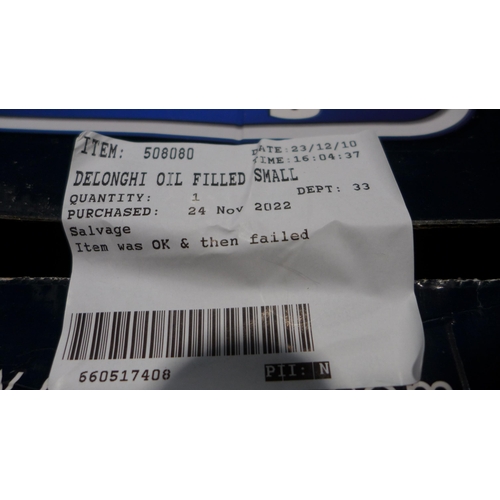 3070 - Delonghi Oil Filled Small Radiator   (313-416)   * This lot is subject to vat