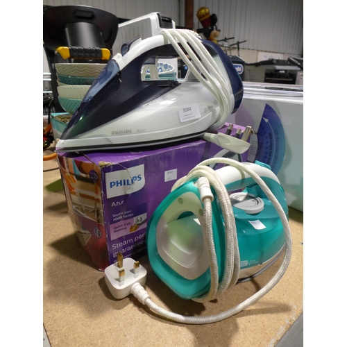 3084 - Philips Azur Steam Iron & Philips Azur Iron (313-332,346)   * This lot is subject to vat