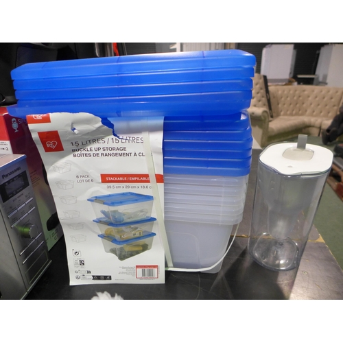 3092 - Iris 15L Storage Boxes & Brita Maxtra Xl Style Jug      (313-328,348)   * This lot is subject to vat