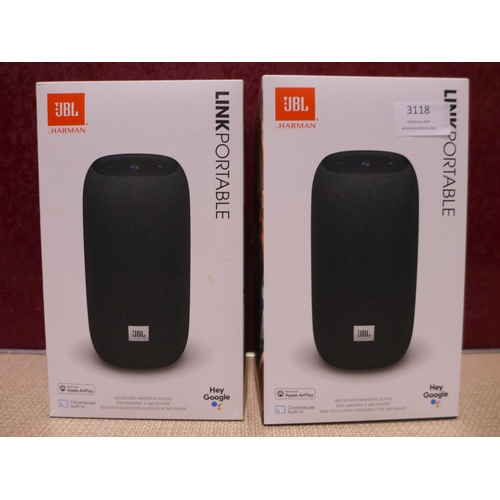 3118 - Pair of Bluetooth link JBL Speakers (313-803) *This lot is subject to vat