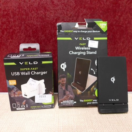 3153 - Veld fast charging Stand and USB plug  (10W/18W) (313-330) *This lot is subject to vat