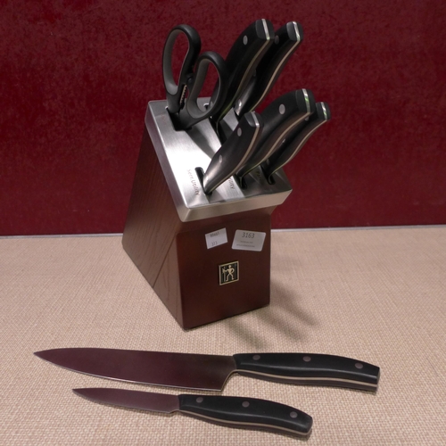 3163 - Henckels Knife Block Set + Two Extra Knives (313-202)   * This lot is subject to vat