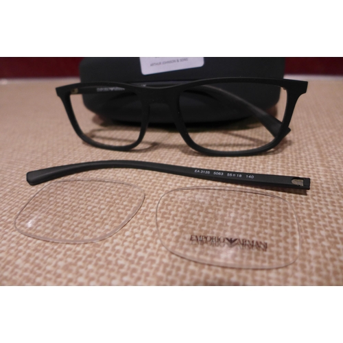 3171 - Emporio Armani Black Plastic Glasses - Damaged   (313-383)   * This lot is subject to vat