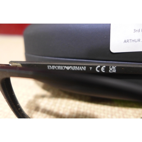 3171 - Emporio Armani Black Plastic Glasses - Damaged   (313-383)   * This lot is subject to vat