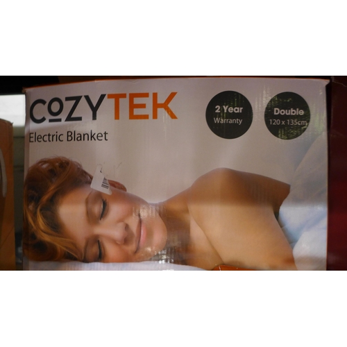 3191 - Two CozyTek electric blankets - single and double, 2 Silentnight Comfort Control, double heated blan... 