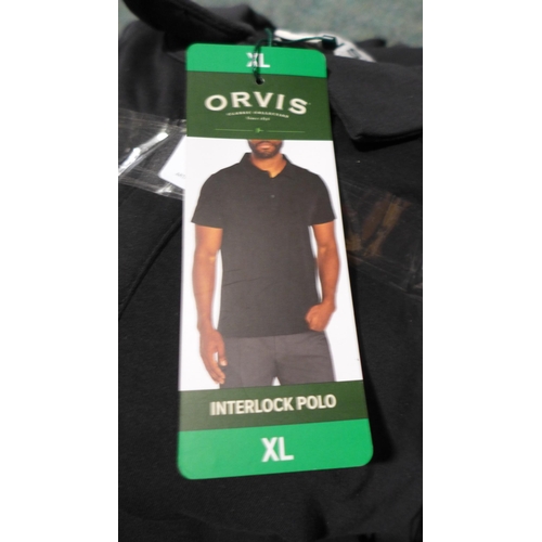 3203 - Men's Orvis black polos - size XL * this lot is subject to VAT