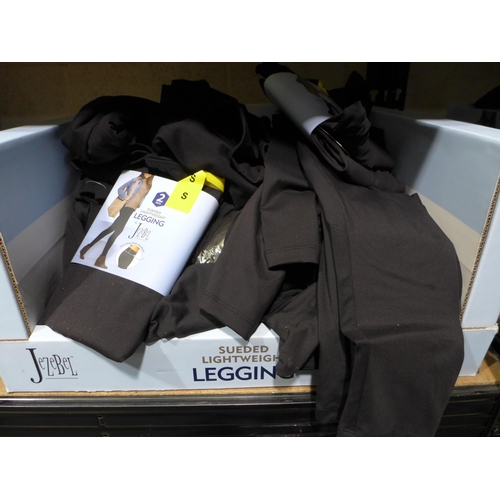 3210 - Box of womens black leggings various sizes. *This lot is subject to VAT