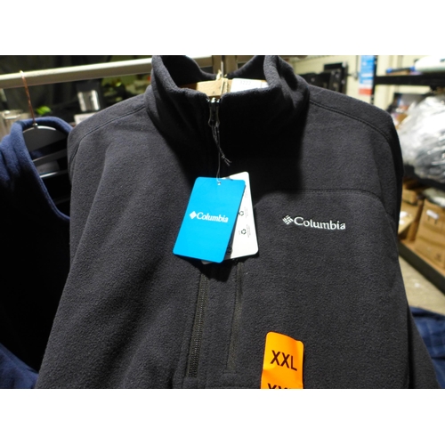 3222 - Three Columbia half zip fleeces (size XXL) - various colours *This lot is subject to VAT