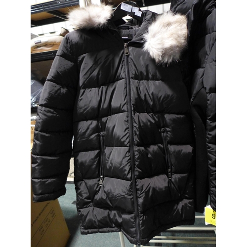 3230 - Three Women's Black Hooded Jackets incl: DKNY (various sizes). *This lot is subject to VAT