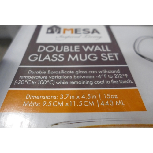 3258 - 4 Mesa Double Wall Mugs   (313-157)   * This lot is subject to vat