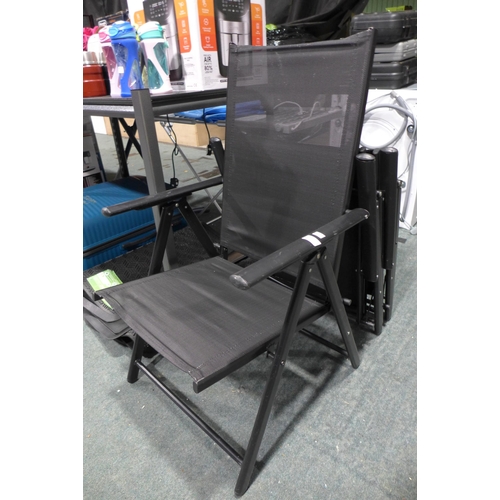 3277 - 3 x Black Folding Garden Chairs  (313-249,250,d251)  * This lot is subject to vat