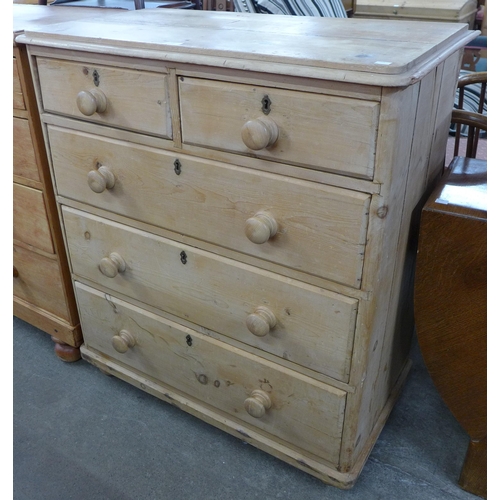 105 - A Victorian pine chest of drawers