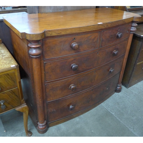 110 - A Victorian Scottish mahogany bow front chest of drawers