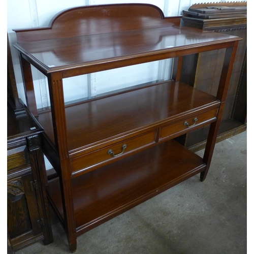 115 - A late Victorian mahogany three tier buffet