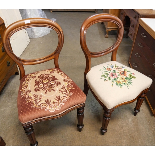 230 - A pair of Victorian mahogany balloon back bedroom chairs