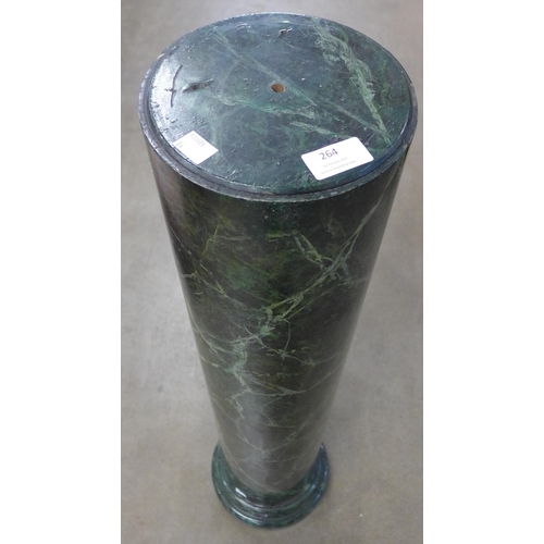 264 - A faux green marble pedestal