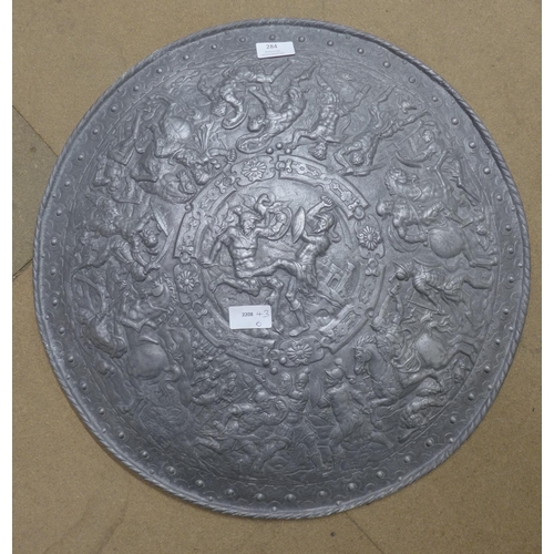 284 - A large Medieval style wall mounted re-enactment shield