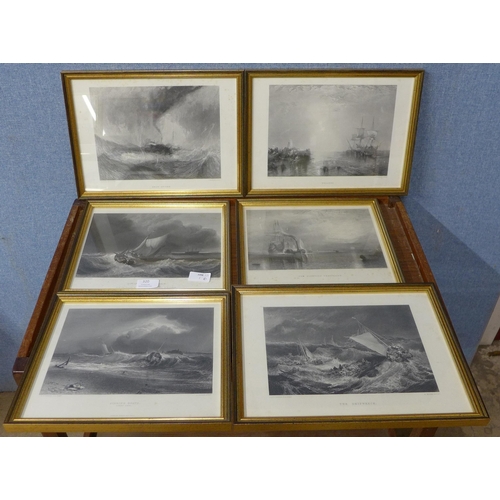 320 - Eight J.W.M. Turner prints, including The Fighting Temeraire and Snow Storm, etc.