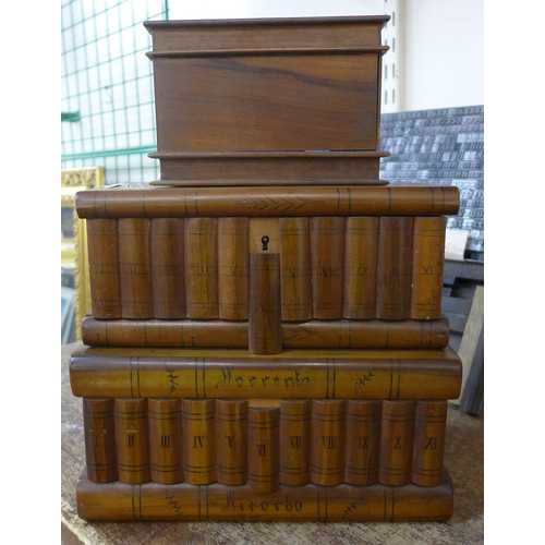 370 - Two Italian Sorrento ware olive wood boxes and one other