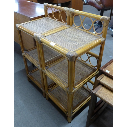 92 - A pair of Italian bamboo bedside tables