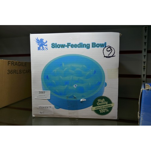 2097 - Three H&S slow feeding bowls for dogs (unused)