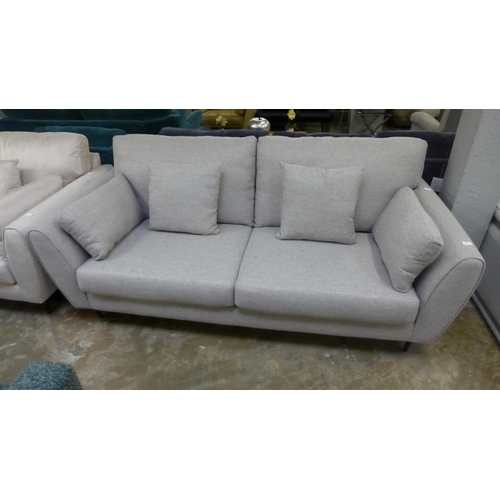 1382 - A mink upholstered three seater sofa RRP £680