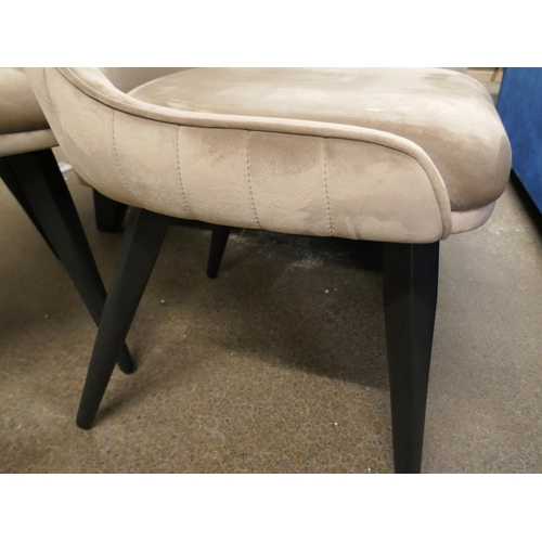 1419 - A pair of taupe velvet side chairs * this lot is subject to VAT