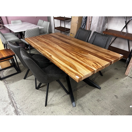 1473 - A Hoxton 1.75m dining table and four dark grey upholstered swivel dining chairs  * this lot is subje... 