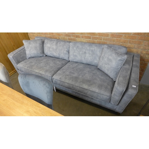 1491 - A Barker & Stonehouse cloud grey velvet four seater sofa RRP £1625