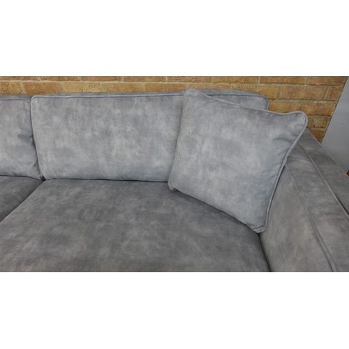 1491 - A Barker & Stonehouse cloud grey velvet four seater sofa RRP £1625