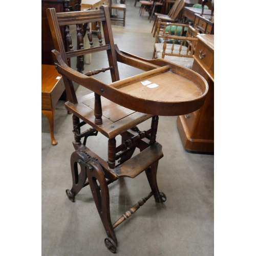 139 - A Victorian walnut metamorphic child's chair