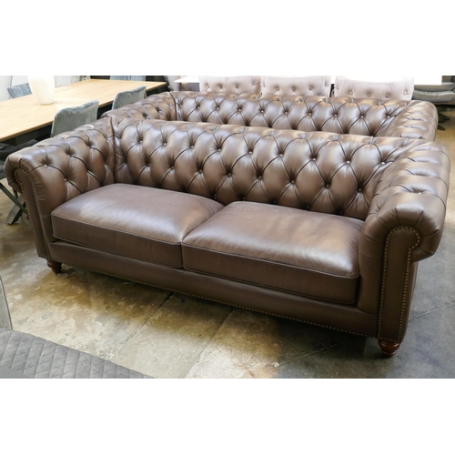 1301 - Allington 3 Str Brown Leather Sofa, original RRP £1666.66 + VAT (4195-22) * This lot is subject to V... 