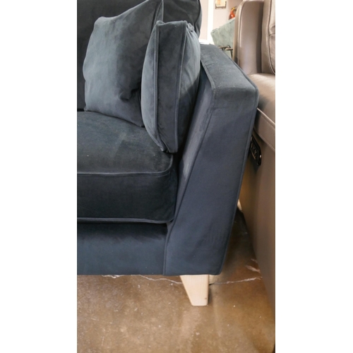 1455 - A Barker and Stonehouse Vincent Plush deep navy three seater sofa RRP £1149