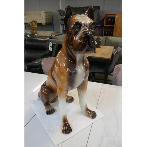 1459 - A glazed tall ornamental Boxer dog